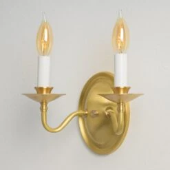 Colonial Curve Double | Candlestick Sconce(Colonial Curve Double Candlestick Sconce) -Oldebricklighting Store HS2C 02