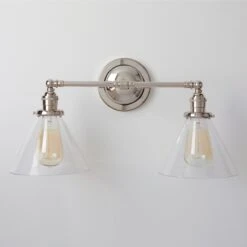 Front Page 12 Beck (Clear) | 2-Shade Cross Bar Sconce(Beck Clear 2 Shade Cross Bar Sconce)