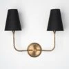 Ridley | 2 Shade J-Curve Sconce(Ridley 2 Shade J Curve Sconce)